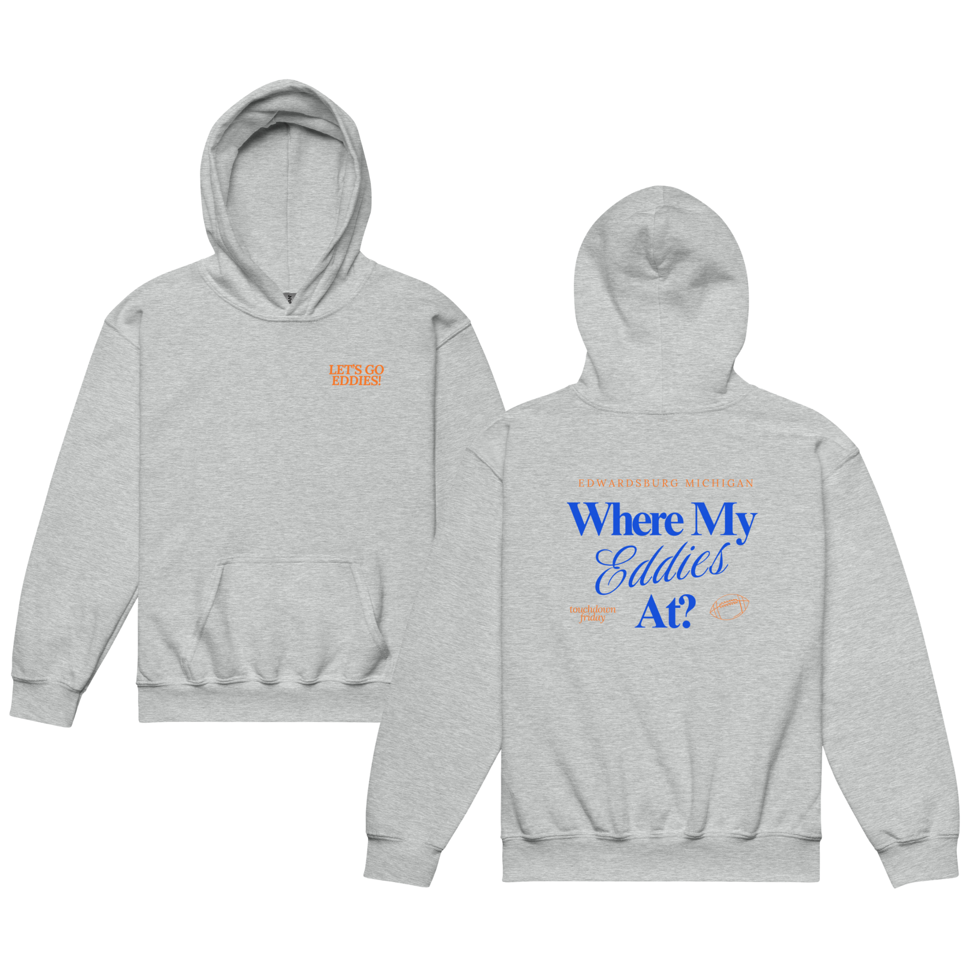 Where My Eddies At? Youth Hoodie | Edwardsburg
